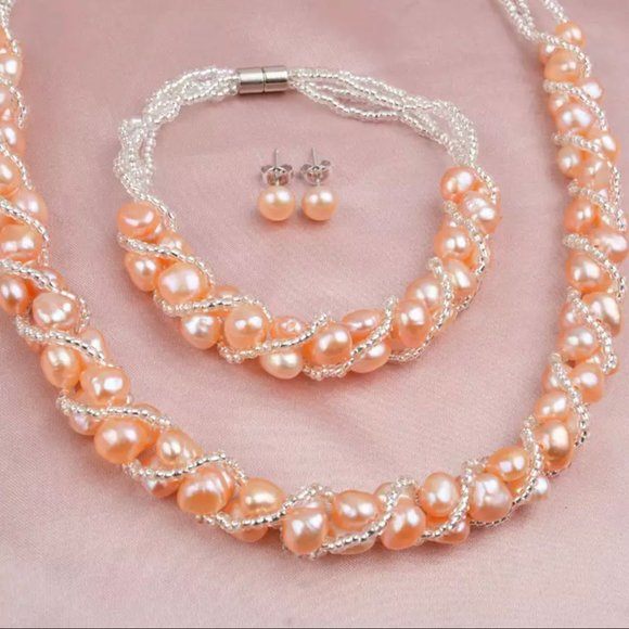Natural Baroque Pearl Jewelry Set - Picture 1 of 9